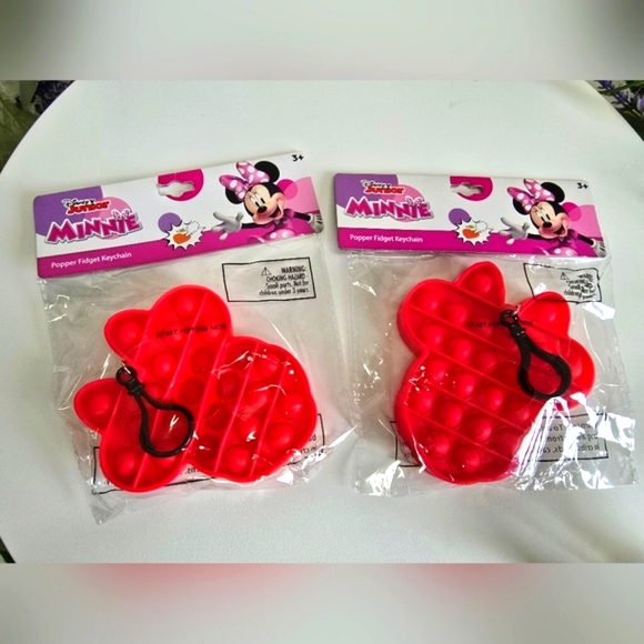 Disney Junior, Minnie Mouse Heads, Popper Fidget Keychain's, Set of 2 - Picture 7 of 10
